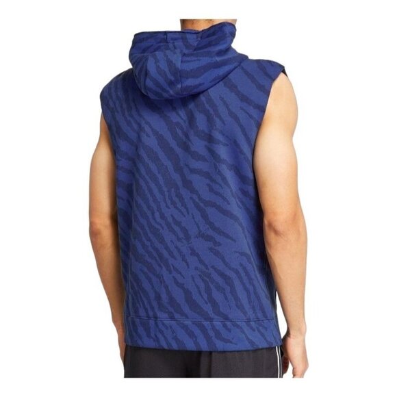 New Under Armour Men's Project Rock Blue Rival Sleeveless Full-Zip Hoodie 2XL - Picture 2 of 5